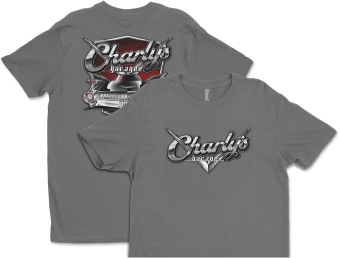 Charly's Garage - Apparel T-Shirt Mockup