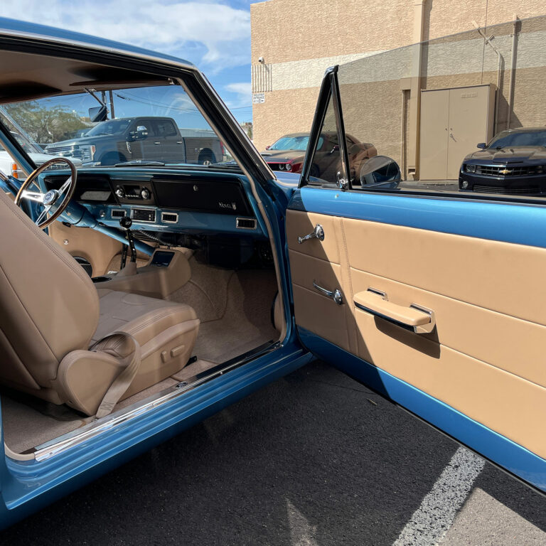 Vehicle with open door showing the interior